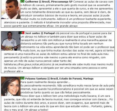 Aulas de Cavaquinho, Banjo & Violão Via Internet 2011