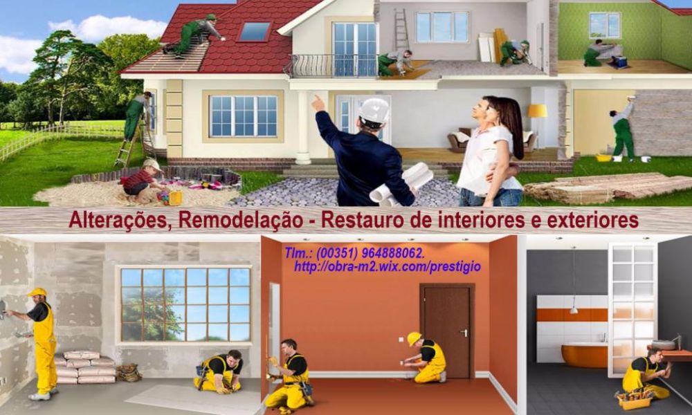 OBRAS: Alterações, Restauro, REMODELAÇÃO em GERAL - Serviços 'Obras de chave na mão' 