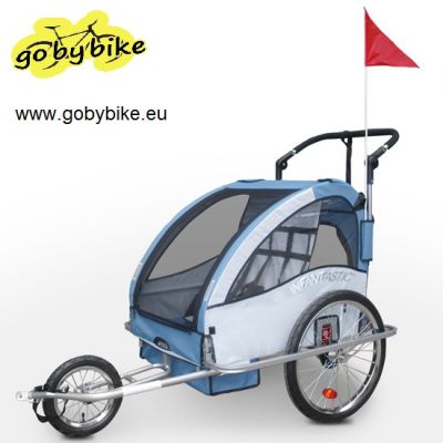 Atrelado bicicleta para 2 crianças c/ suspensao NOVO