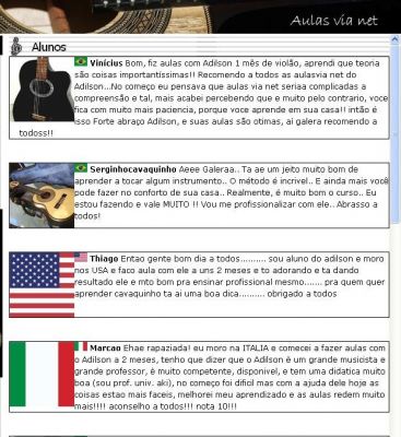 Aulas de Cavaquinho, Banjo & Violão Via Internet 2011