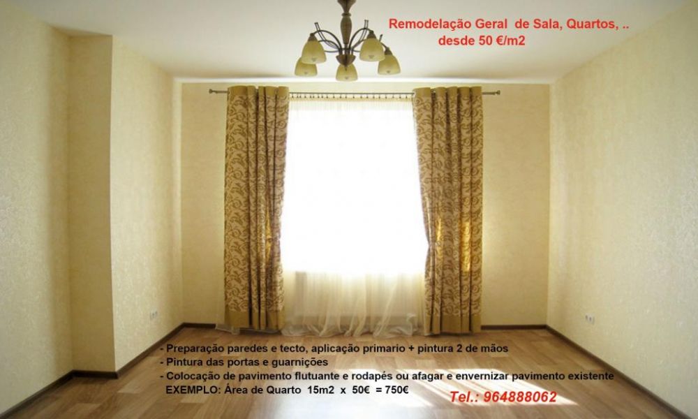 OBRAS: Alterações, Restauro, REMODELAÇÃO em GERAL - Serviços 'Obras de chave na mão' 