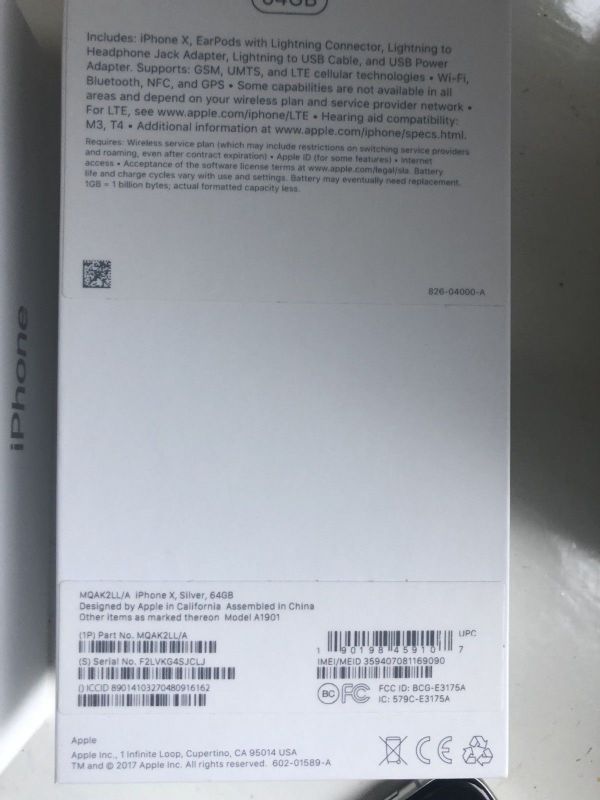 Apple iPhone X 64gb €445 iPhone X 256gb €500 iPhone 8 Plus €400 iPhone 7 €300