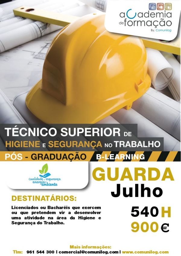 Pós-Graduação Técnico Superior de Higiene e Segurança no Trabalho B-Learning