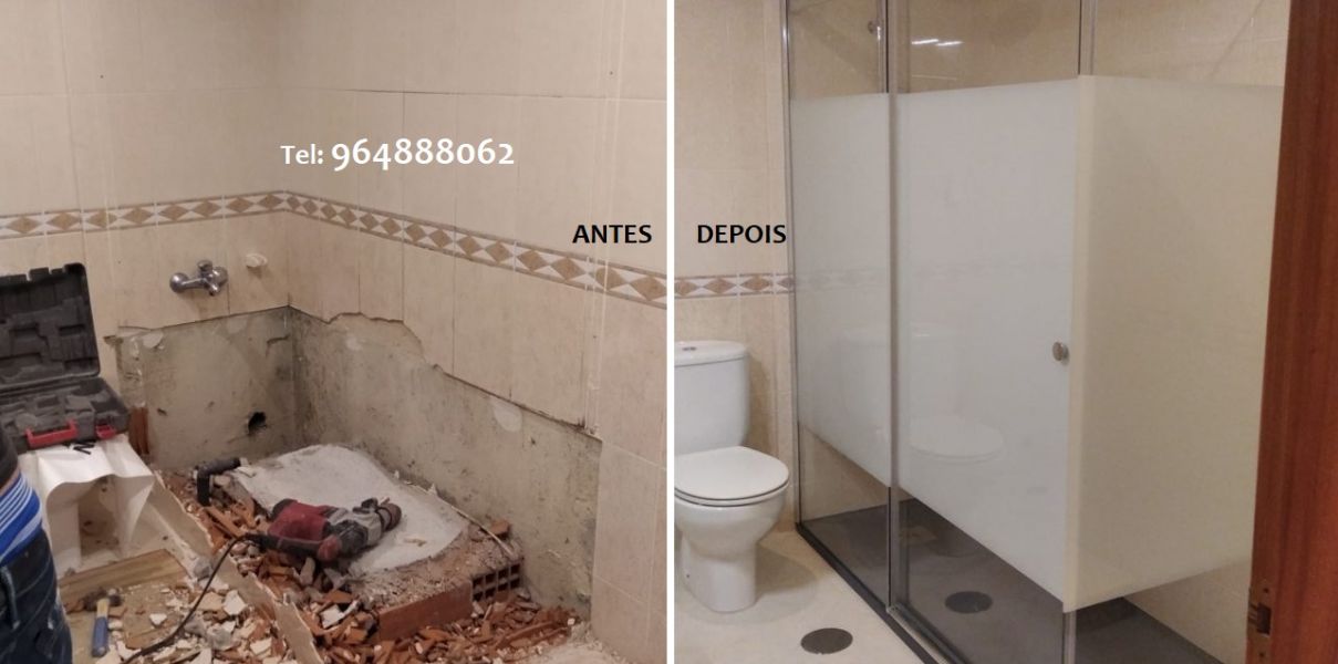 Substituição Banheira por Base de duche.