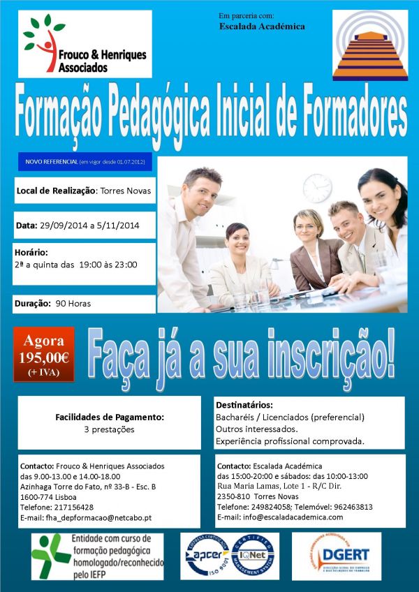 Formação Pedagógica Inicial de Formadores