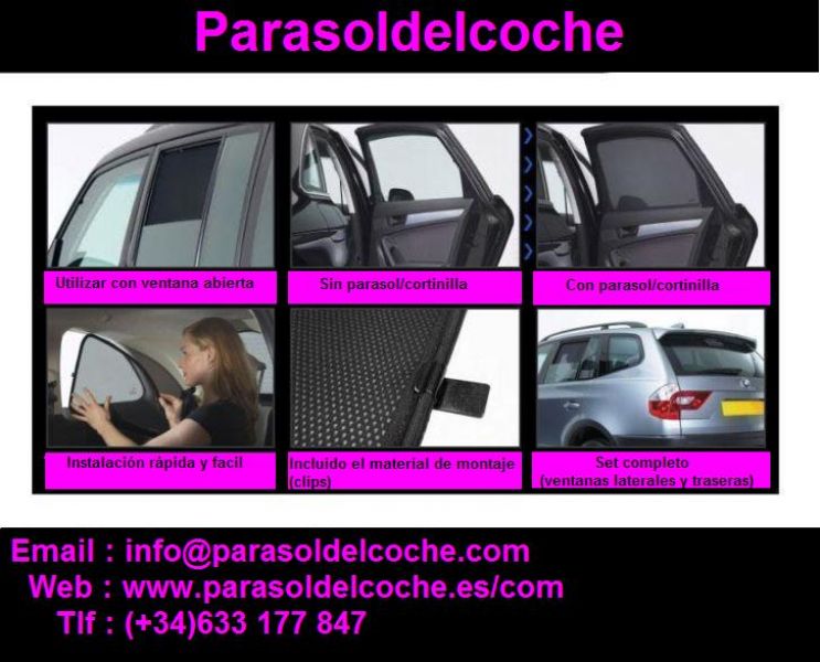 Cortinas,Ecráns, Parasois solares a medida para veiculos,carros