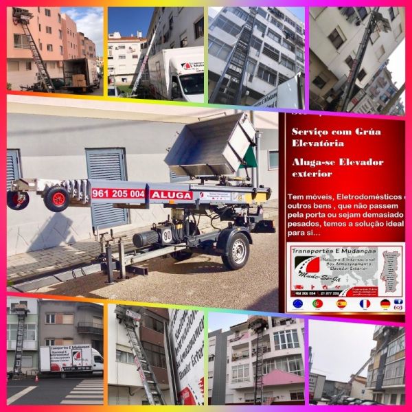 Transportes e Mudanças / Elevador Exterior / Grua Elevatória / Plataforma