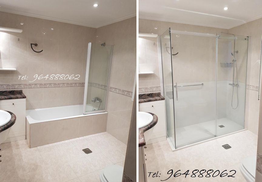 Substituição Banheira por Base de duche.