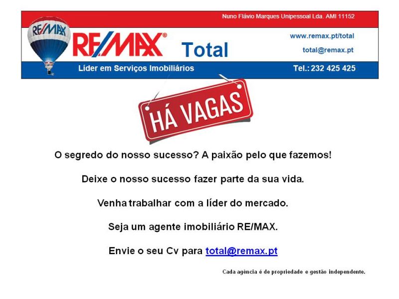 Re/max Total recruta Consultores Imobiliários (M/F)