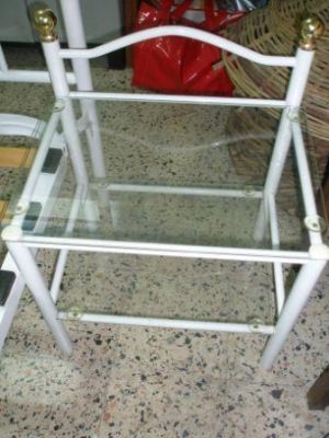 Cama de Casal em Latão c/ 2 Mesas de Cabeceira