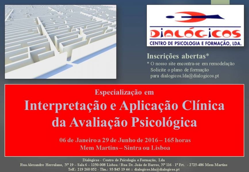 Especialização em Interpretação e Aplicação Clínica da Avaliação Psicológica