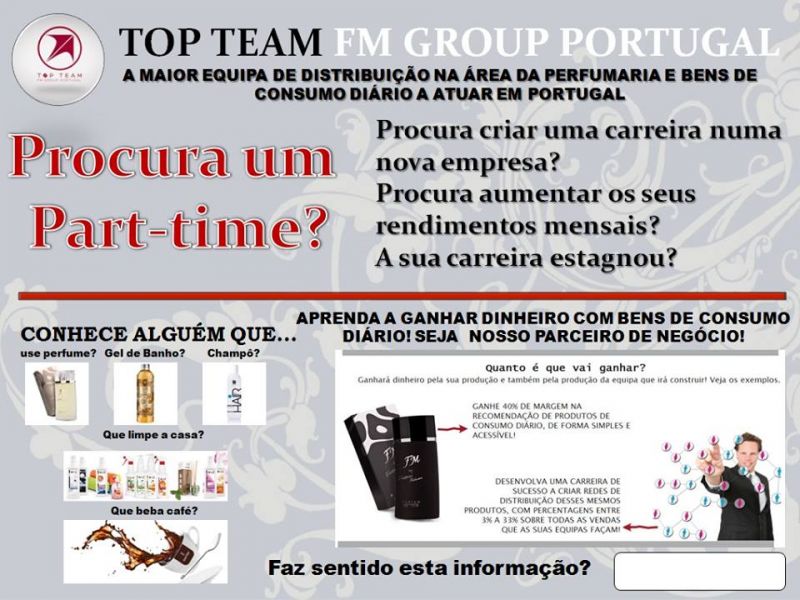 Chefe Equipe/Part time/full time