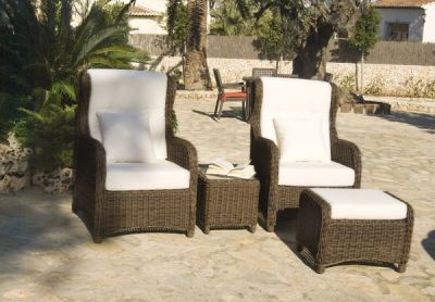 Mobiliário de exterior em ratan