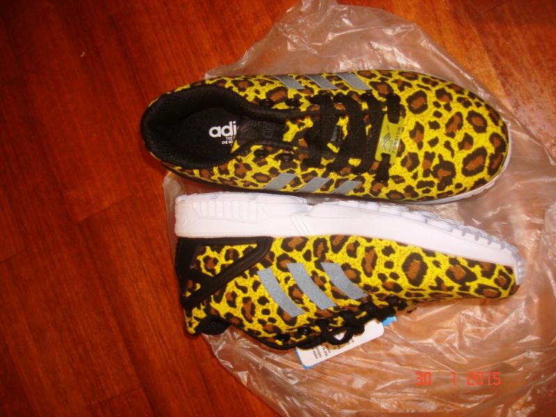 Adidas zx flux leopardo amarelo , tam. 35/36