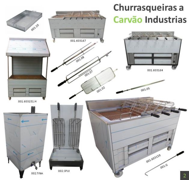 Churrasqueiras Inox Carvão, Assador, Grelhador,Mobiliário Inox