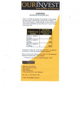 Campanha Regresso às Aulas 2011 - Ourinvest Alverca