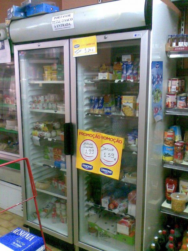 Vitrine de arrefecimento dupla com 2 portas