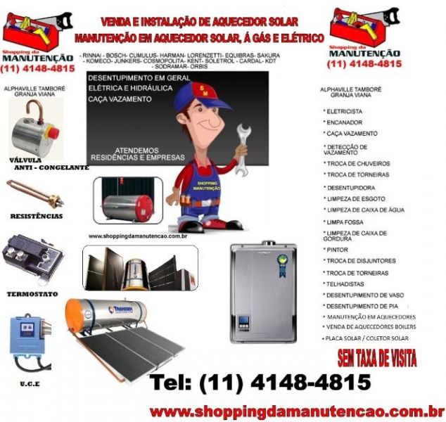 Manutenção De Aquecedores, Desentupidora, Limpeza De Rufos & Calhas. 11-4148-4815