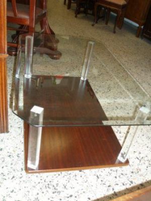 Mesa de Centro com Tampo em Vidro Bisado