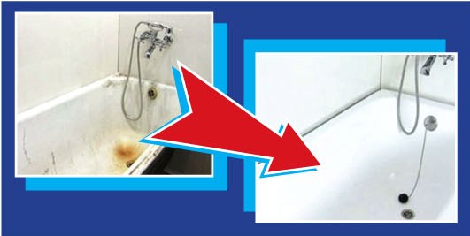 Renovação, restauro, esmaltagem, vitrificação Banheiras.