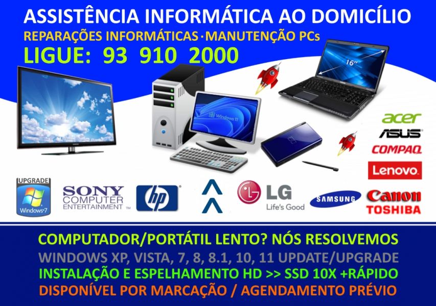 Reparação de avarias em computadores ao domicílio
