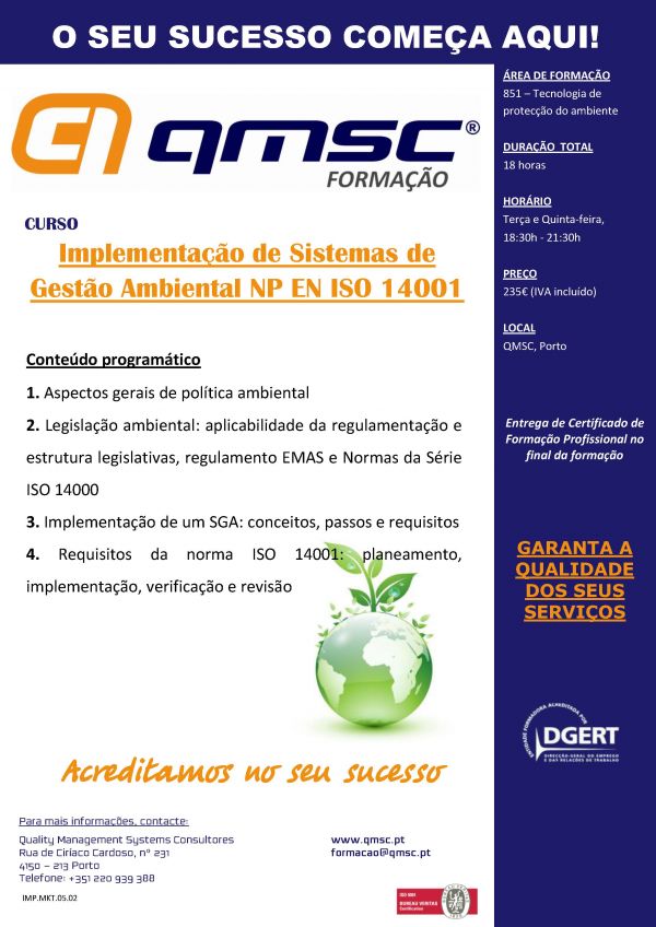 Implementação de Sistemas de Gestão Ambiental - NP EN ISO 14001