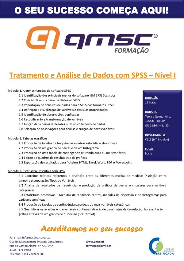 Tratamento e Análise de Dados com SPSS Nível I