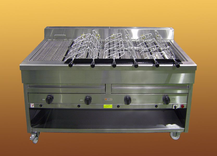 Churrasqueiras a carvão ou a gás rotativas ou estáticas