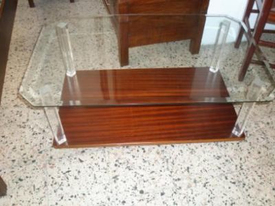 Mesa de Centro com Tampo em Vidro Bisado