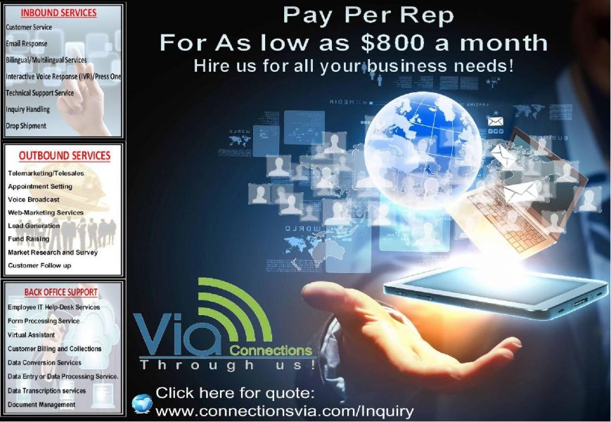 Hire a Dedicated Full Time Employee for $400 a month? All Costs included, Flat Rate!