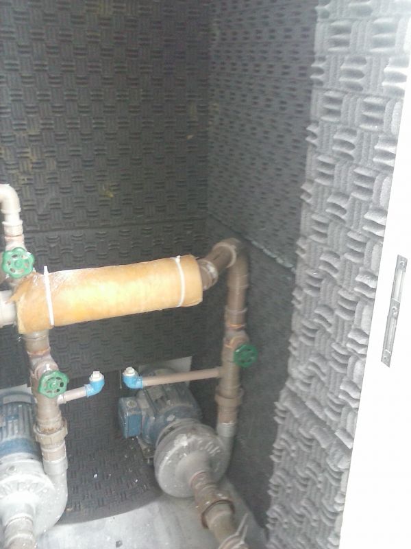 Isolamento acústico de teto, paredes, casa de máquinas, etc