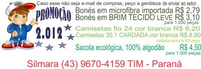 BONÉS E CAMISETAS PROMOCIONAIS 