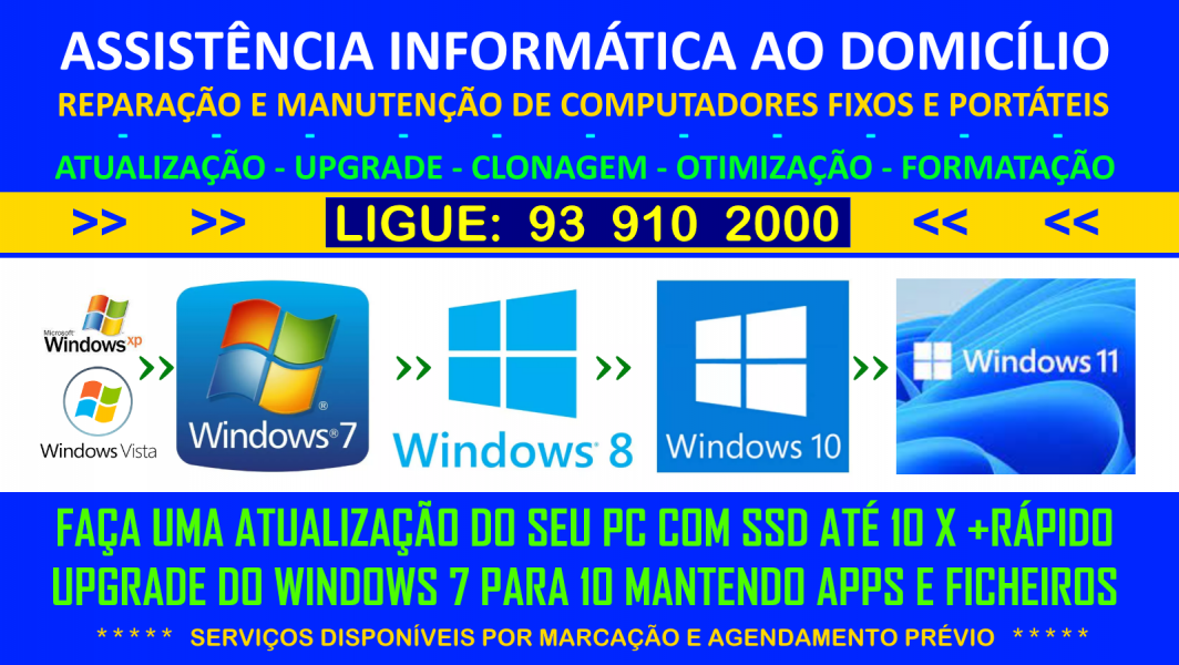 Reparação de avarias em computadores ao domicílio