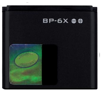 Bateria BP-6X (BP6X) - Nokia 8800 Sirocco Edition  Modelo usado nos telemóveis Nokia 8800 Sirocco Ed