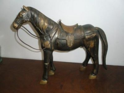 2 Cavalos em Latão Fundido Muito Originais