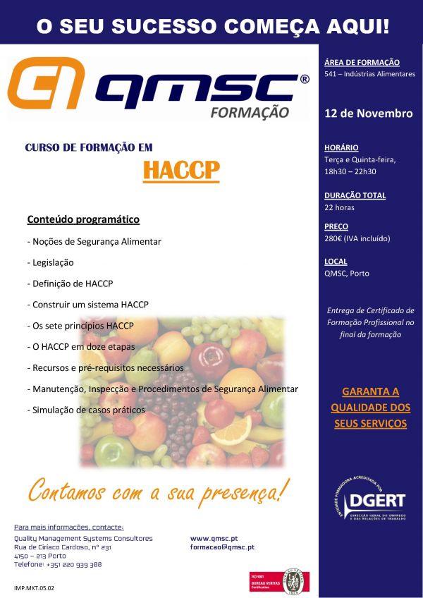 Curso de Formação em HACCP