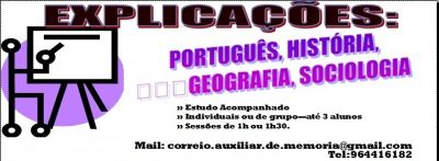 Explicações de Português, Geografia, História e Sociologia