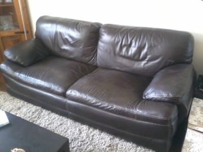Sofá de 3 lugares em Pele