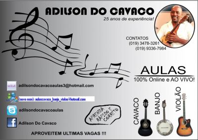 Aulas de Cavaquinho, Banjo & Violão Via Internet 2012 ON LINE 100% ao Vivo e on line 