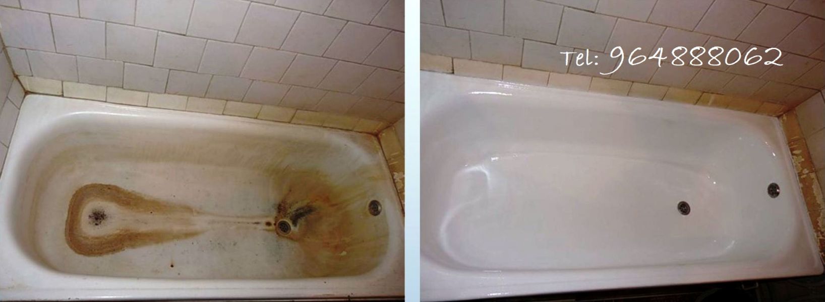 Recuperação esmalte de banheiras | Renovação - Restauro de banheiras