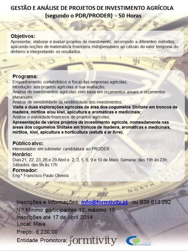 Gestão e Análise de Projetos de Investimento Agrícola