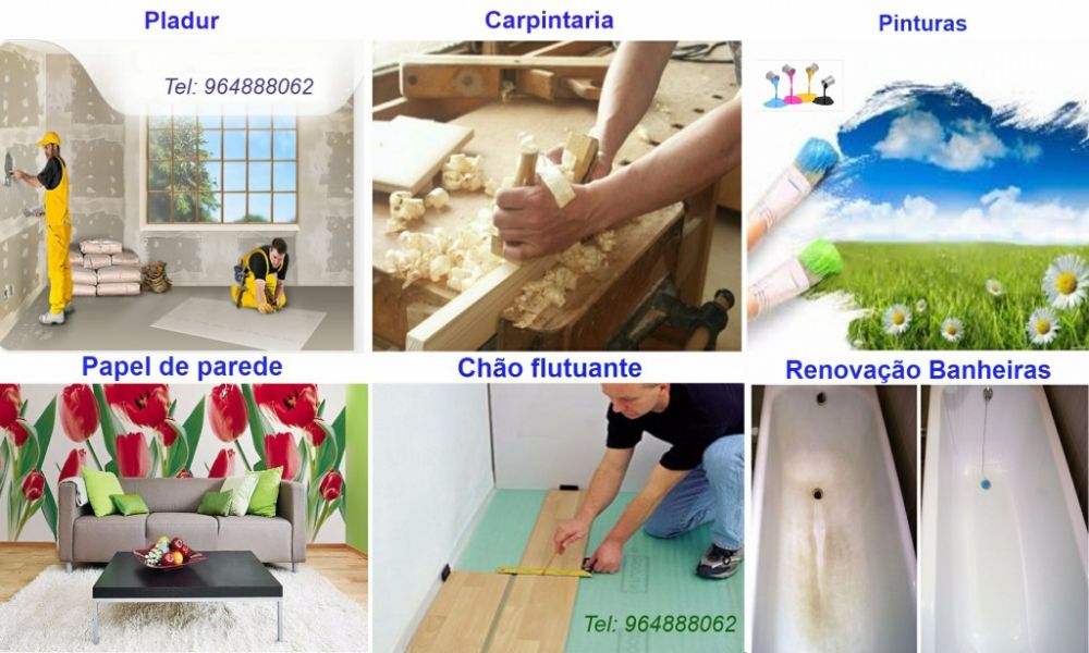 Pintura, Ladrilhador, Pladur, Chão flutuante, Pedreiro, Remodelação, Telhado, .