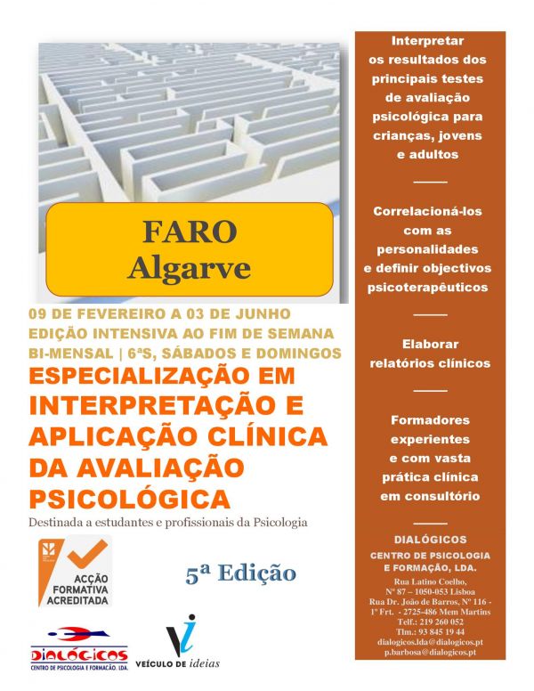 ESPECIALIZAÇÃO EM INTERPRETAÇÃO E APLICAÇÃO CLÍNICA DA AVALIAÇÃO PSICOLÓGICA - 5ª ED. - FARO 
