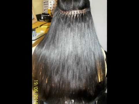 Aolicaçâo de extensôes de cabelo vários