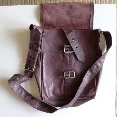 bolsa de couro castanha