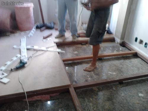 Piso acústico flutuante. 