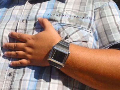 Relogio Telefone Móvel de Pulso Aço GSM Bluetooth Radio FM