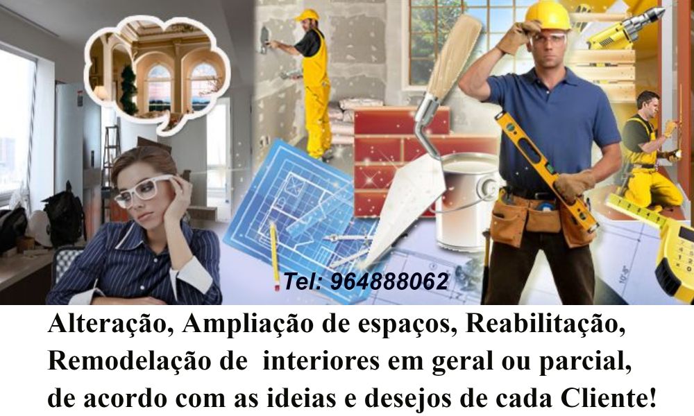 Remodelações apartamentos, todo o tipo de obras.