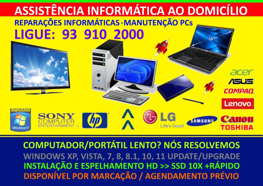 Reparação de avarias em computadores ao domicílio