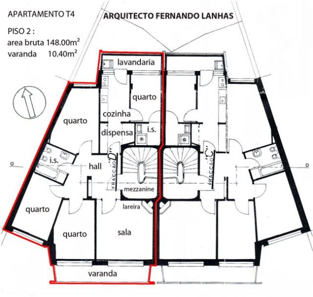 Apartamento T3+1  tipo moradia em Aldoar-Praça da Pedra Verde/Rua Herois de Mucaba